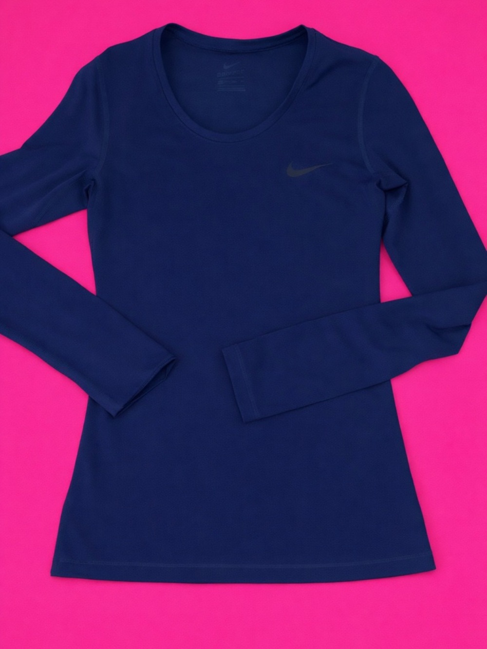 Nike Women's Long Sleeve Crew Top - Navy Blue
